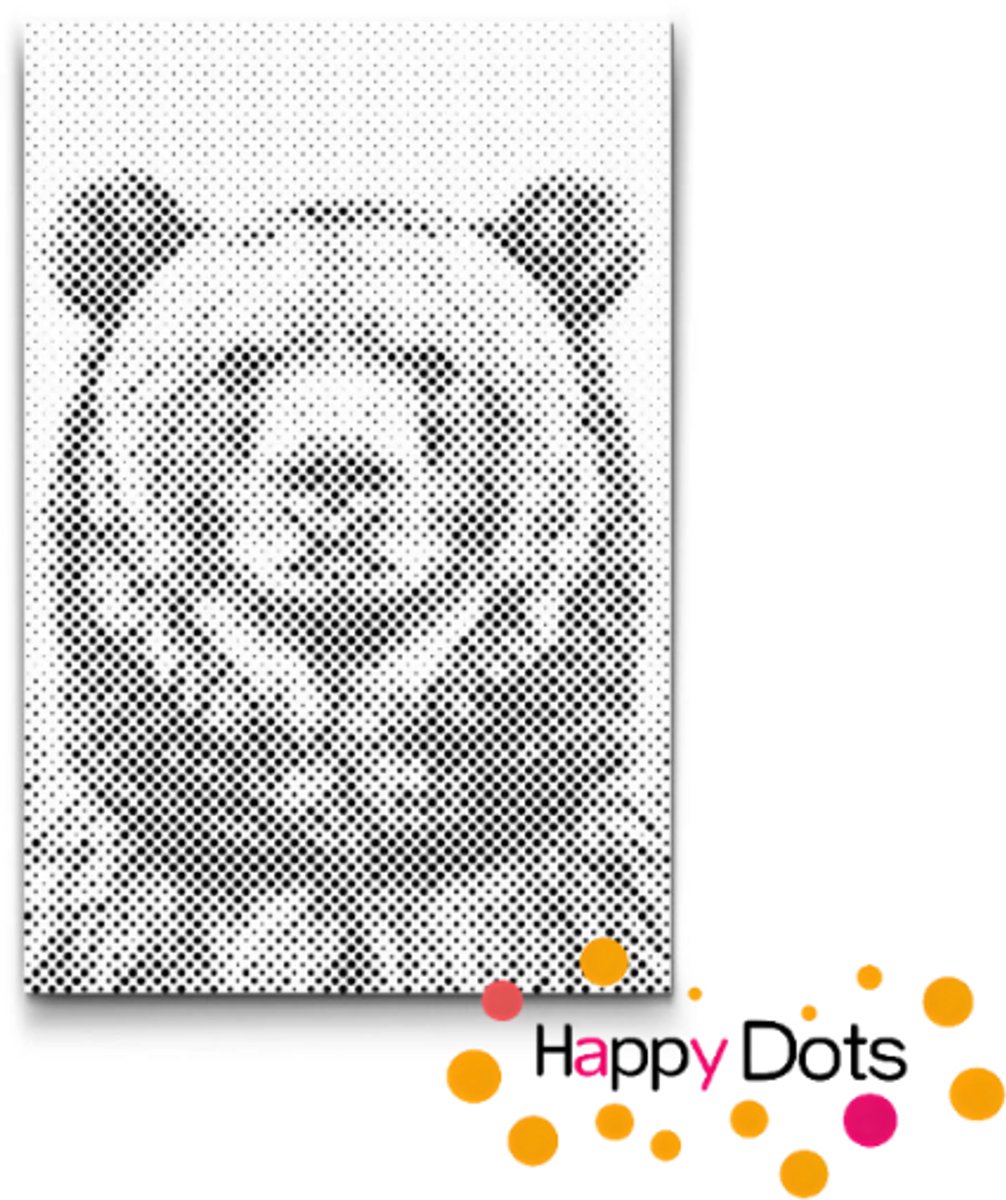 HappyDots DOT Painting Wildlife - Bruine beer - Stippelschilderij - 40x60cm