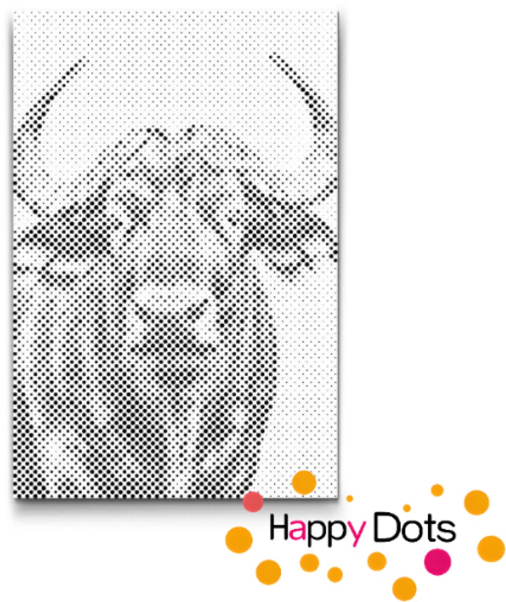 HappyDots DOT Painting Wildlife - Buffel - Stippelschilderij - 20x30cm