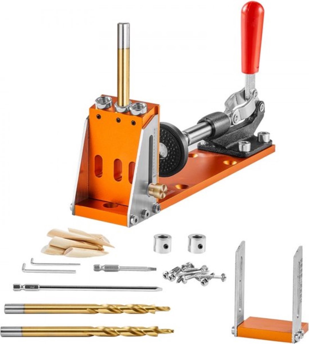 Pocket Hole Jig Kit - met Wrench & Square Drive Bits - Boormal - Ideaal Voor Boorhulp voor houtbewerking