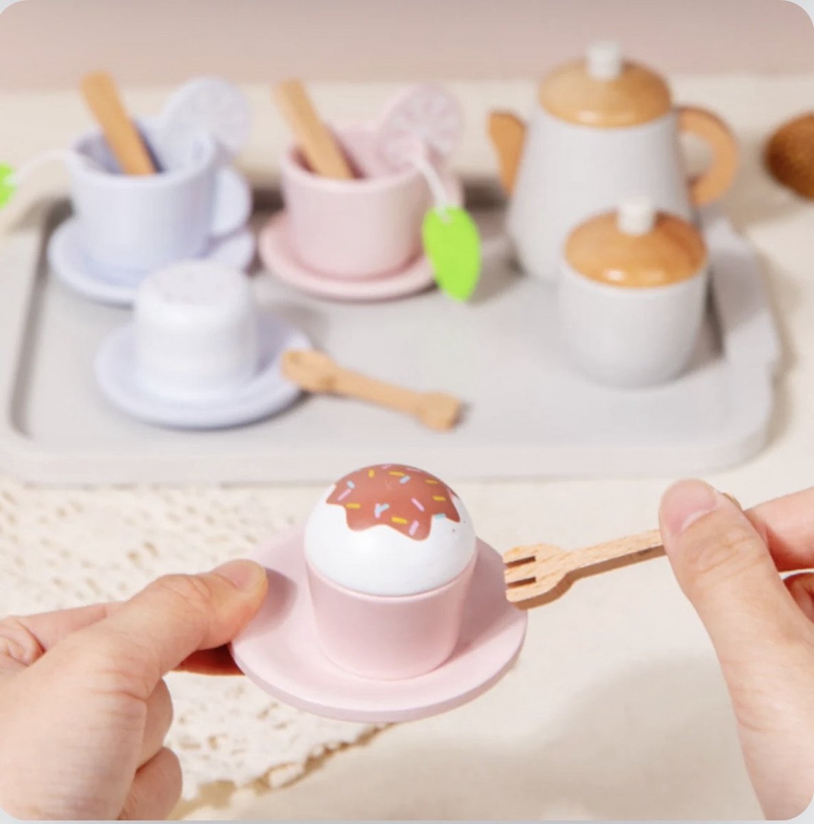  ® Houten Thee Servies -  