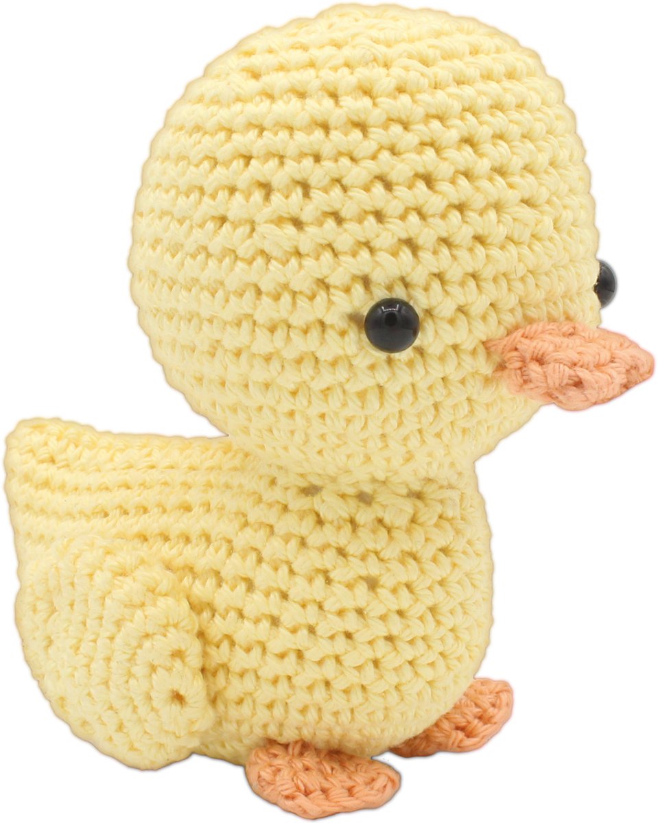 Hardicraft haakpakket eend Kiki 10 cm - beginners haakset katoen.