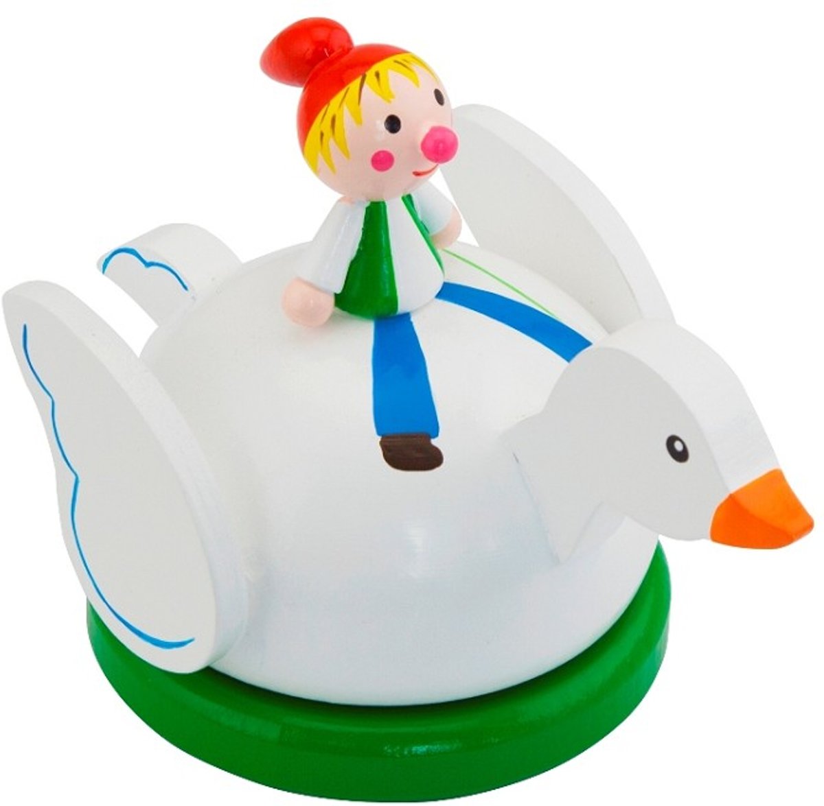 Muziekdoos kabouter op gans