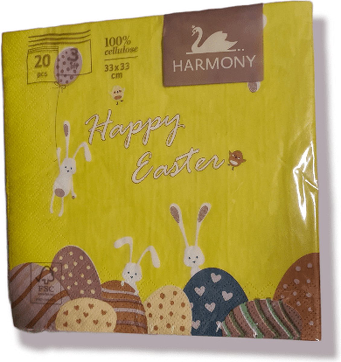 Papieren servetten Happy easter, 20st, 33x33cm