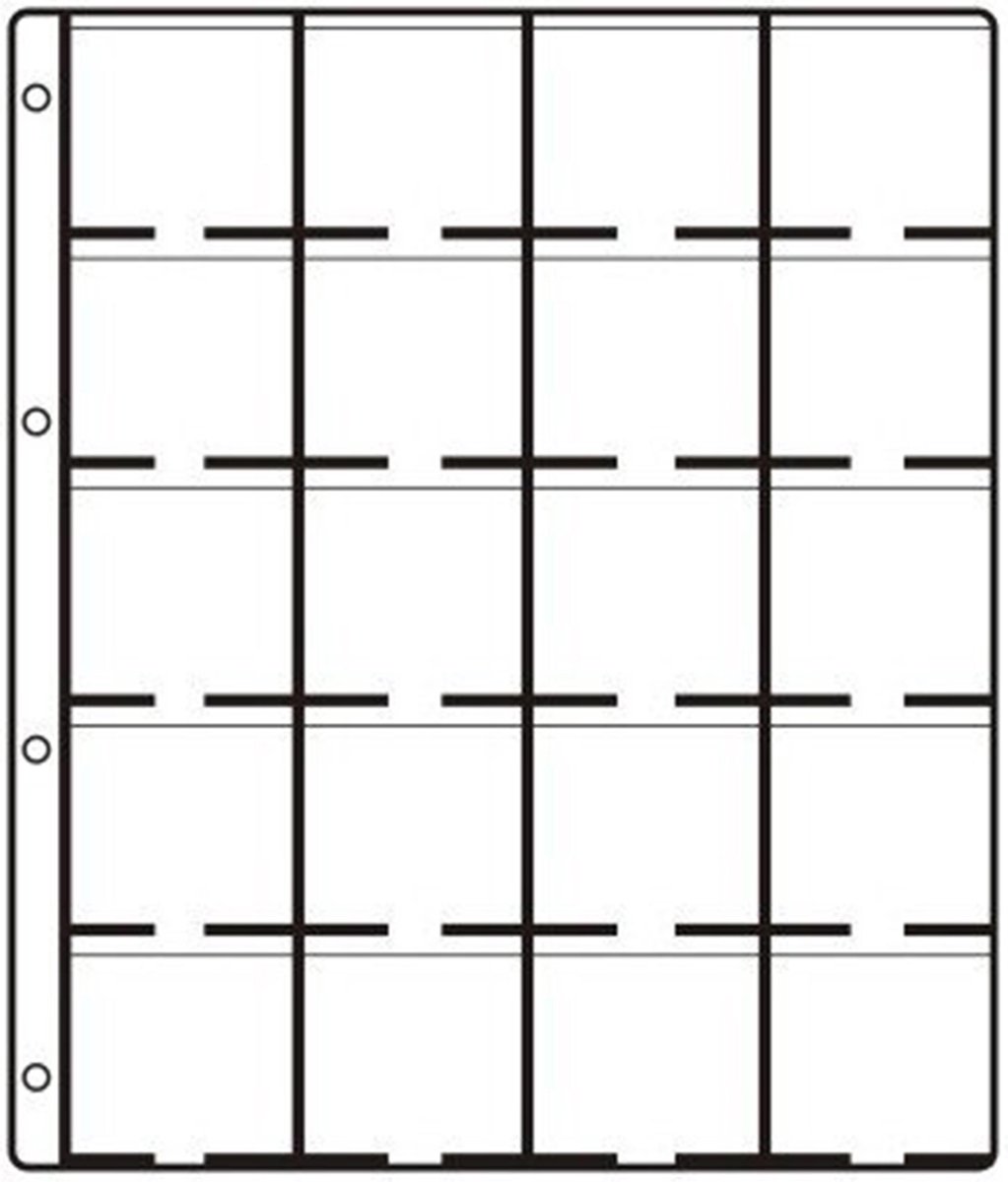   GM 20 standaard bladen 100 stuks - insteekbladen - insteekblad - insteek - voor munten - muntenalbum - Euromunten - munthouders