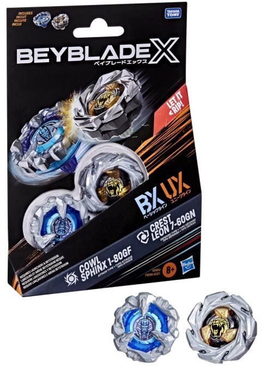 Beyblade X Dual Pack Top Cowl Sphinx 1-80GF en Crest Leon 7-60GN - 8 jaar oud