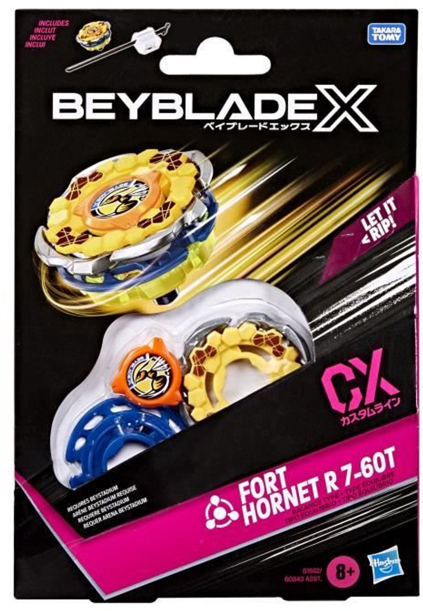 Beyblade X Starter Pack Fort Hornet R 7-60T CX, Takara Tomy balans tol, wedstrijd tollen, vanaf 8 jaar
