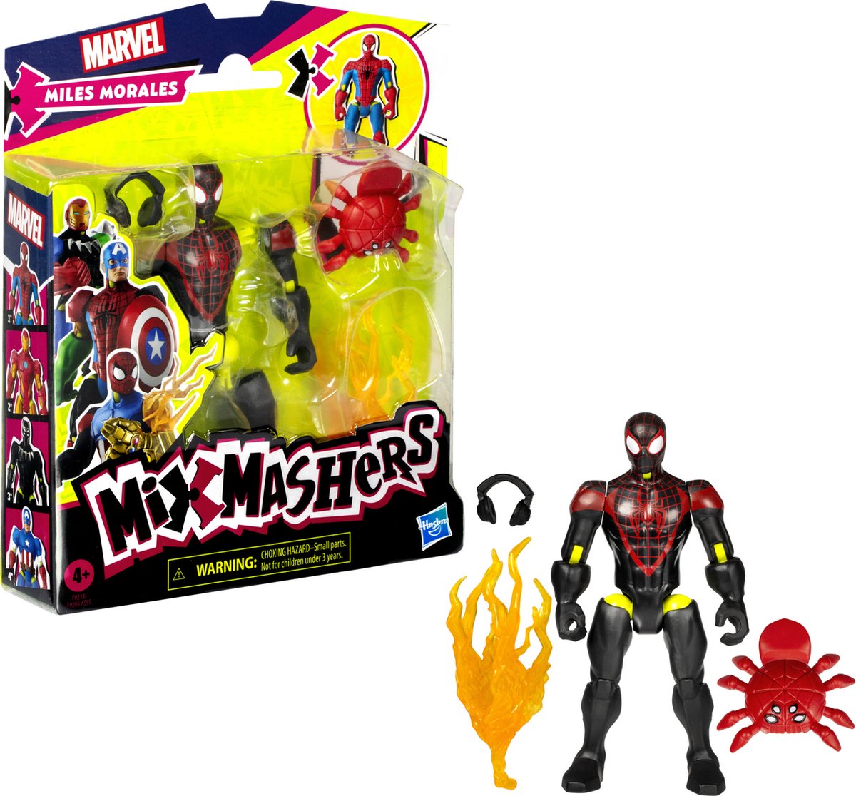   Spiderman Miles Morales actiefiguur Mixmashers speelgoed.