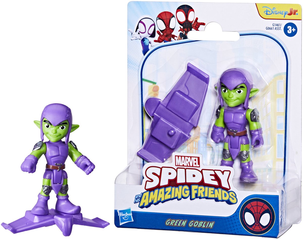 Marvel Spidey and His Amazing Friends Green Goblin, speelfiguur met accessoire, leeftijd 3+