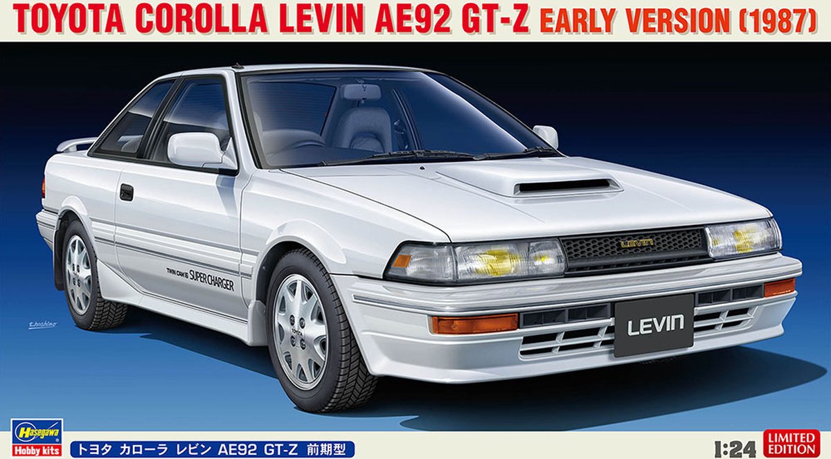 1:24 Hasegawa 20596 Toyota Corolla Levin AE92 GT-Z Early Version Plastic kit