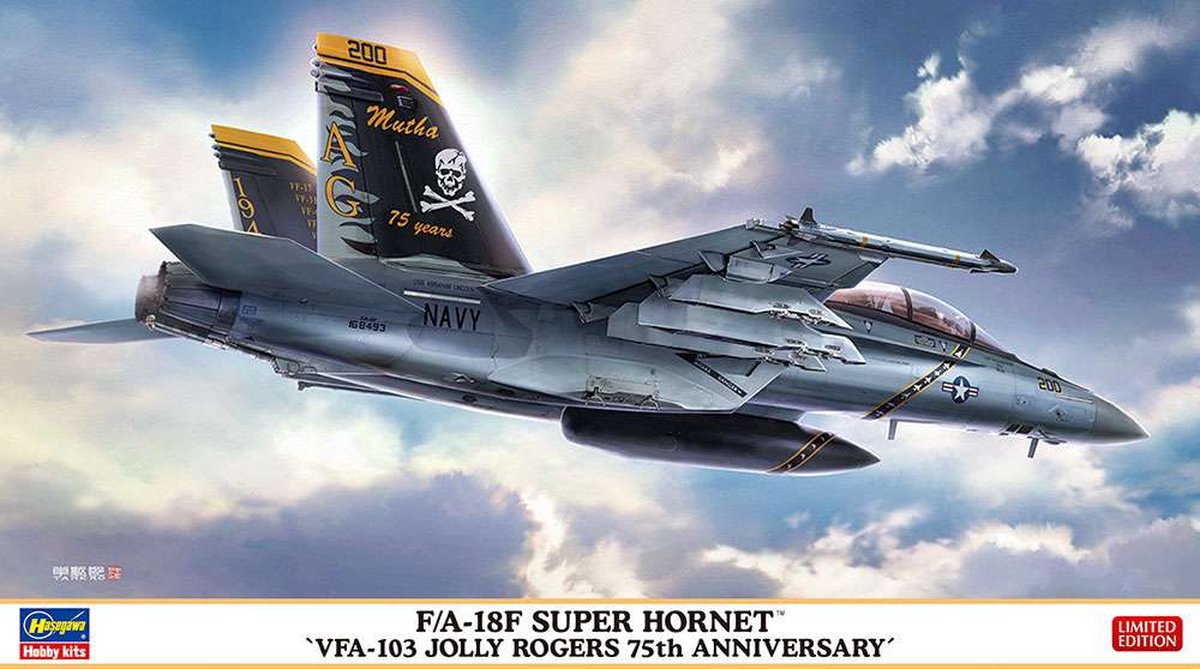 1:72 Hasegawa 02380 FA-18F Super Hornet VFA 103 Jolly Rogers Plastic kit