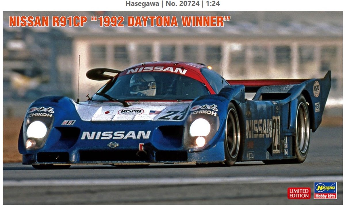 Hasegawa Modelbouwpakket Auto - 20724 Nissan R91CP -1992 Daytona Winnaar- - Rauto Plastic - 1:24 -