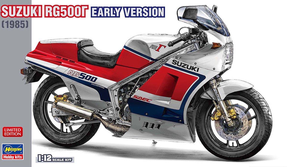 Hasegawa Modelbouwpakket Auto - 21753 Suzuki RG500Γ Early Version - 1985 Plastic - 1:12 -
