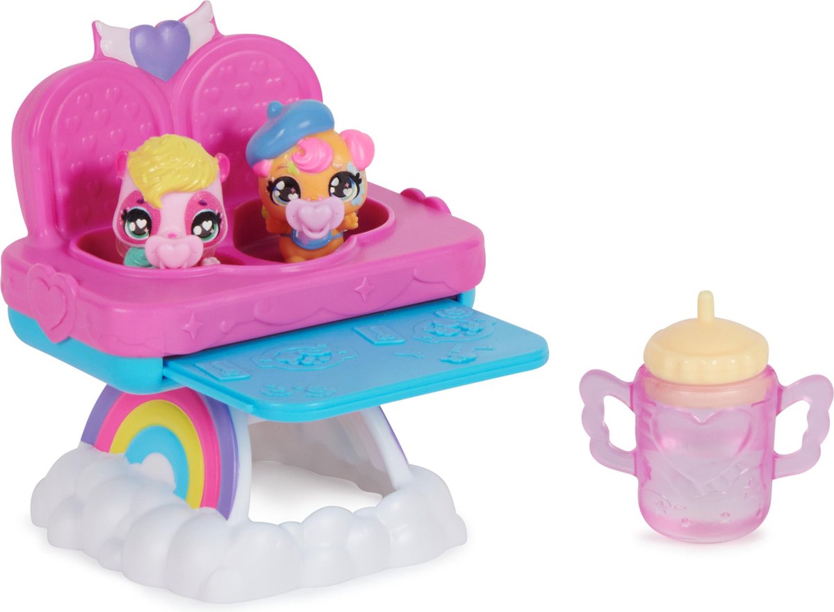 Hatchimals Alive - Hungry Hatchimals-speelset met kinderstoel en 2 minifiguren in eieren die zelf uitkomen