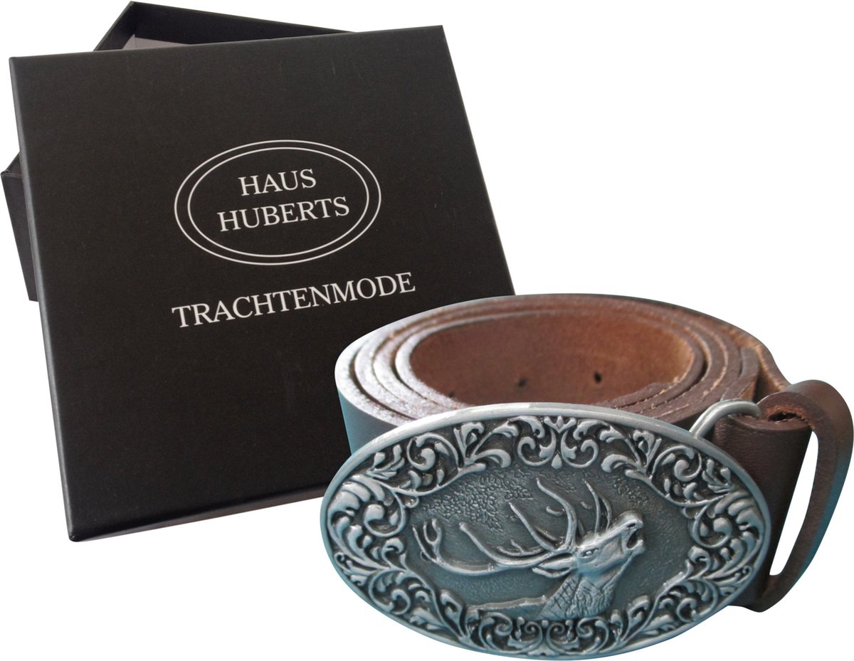 Oktoberfest Lederhosen Riem - Leer - Bruin - Maat 95