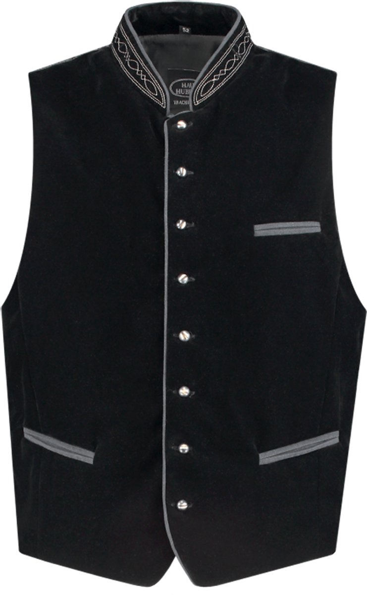 Trachtenvest Fluweel - Zwart - Maat 46