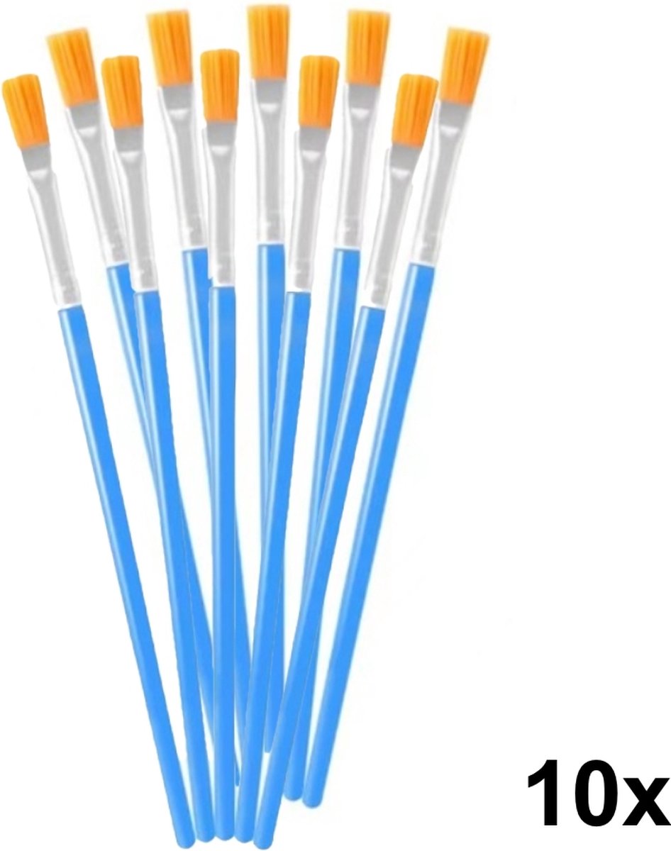 10x kleine Kwast 0.5cm breed / Platte Penselen Kleine Borstel / Modelbouw of Schade bijwerken / HaverCo