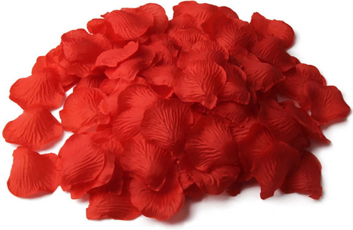 2000 rozenblaadjes (kunstbloem) Rood van stof voor Bruiloft en Romantiek / HaverCo