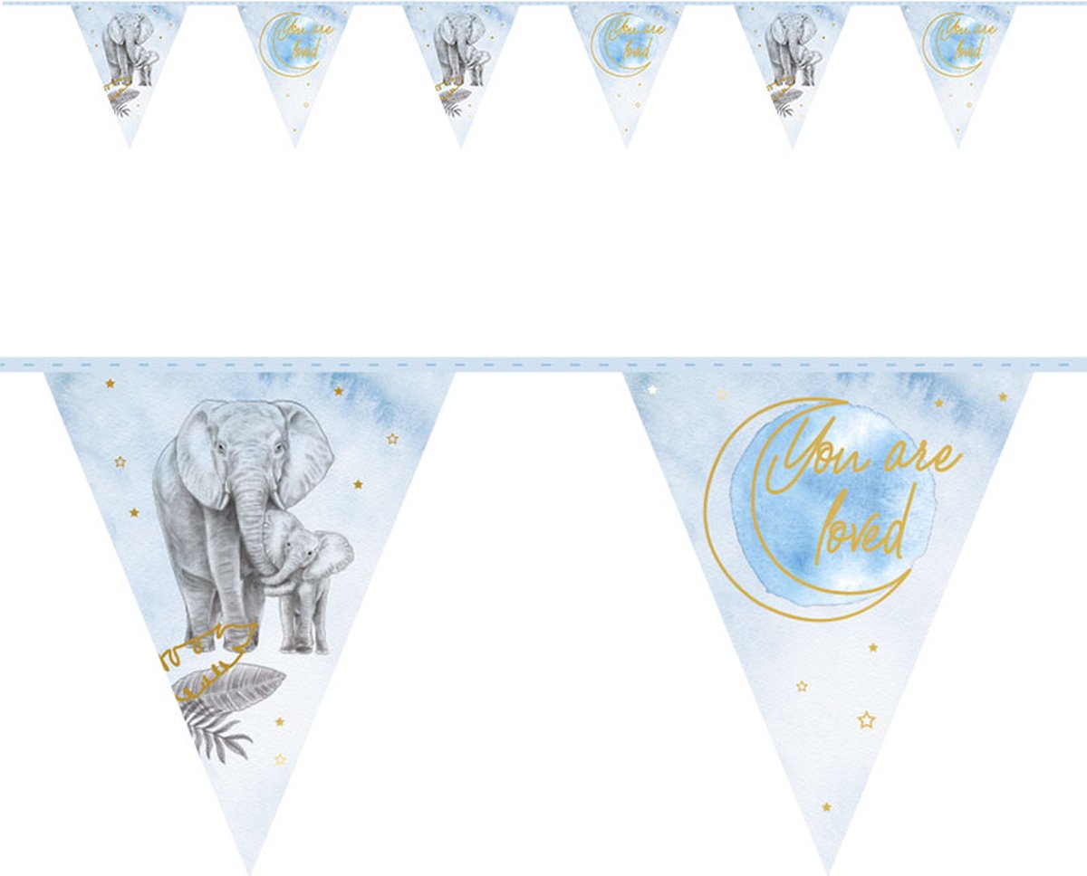 Vlaggenlijn baby safari blauw (6 meter)