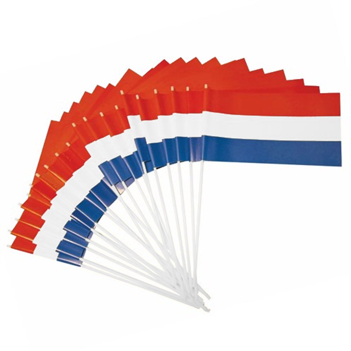 Zwaaivlaggetjes - Rood, wit, blauw - 50st.