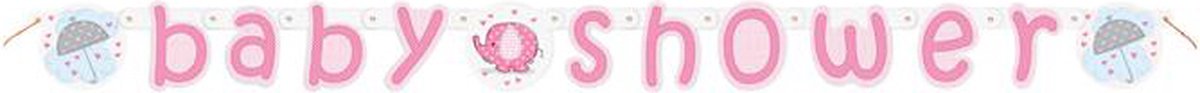 Haza Original Baby Shower Banner Olifant Roze 160 Cm
