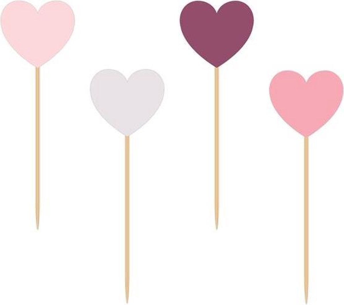 Haza Original  s Hart Hout/papier Roze 8 Stuks