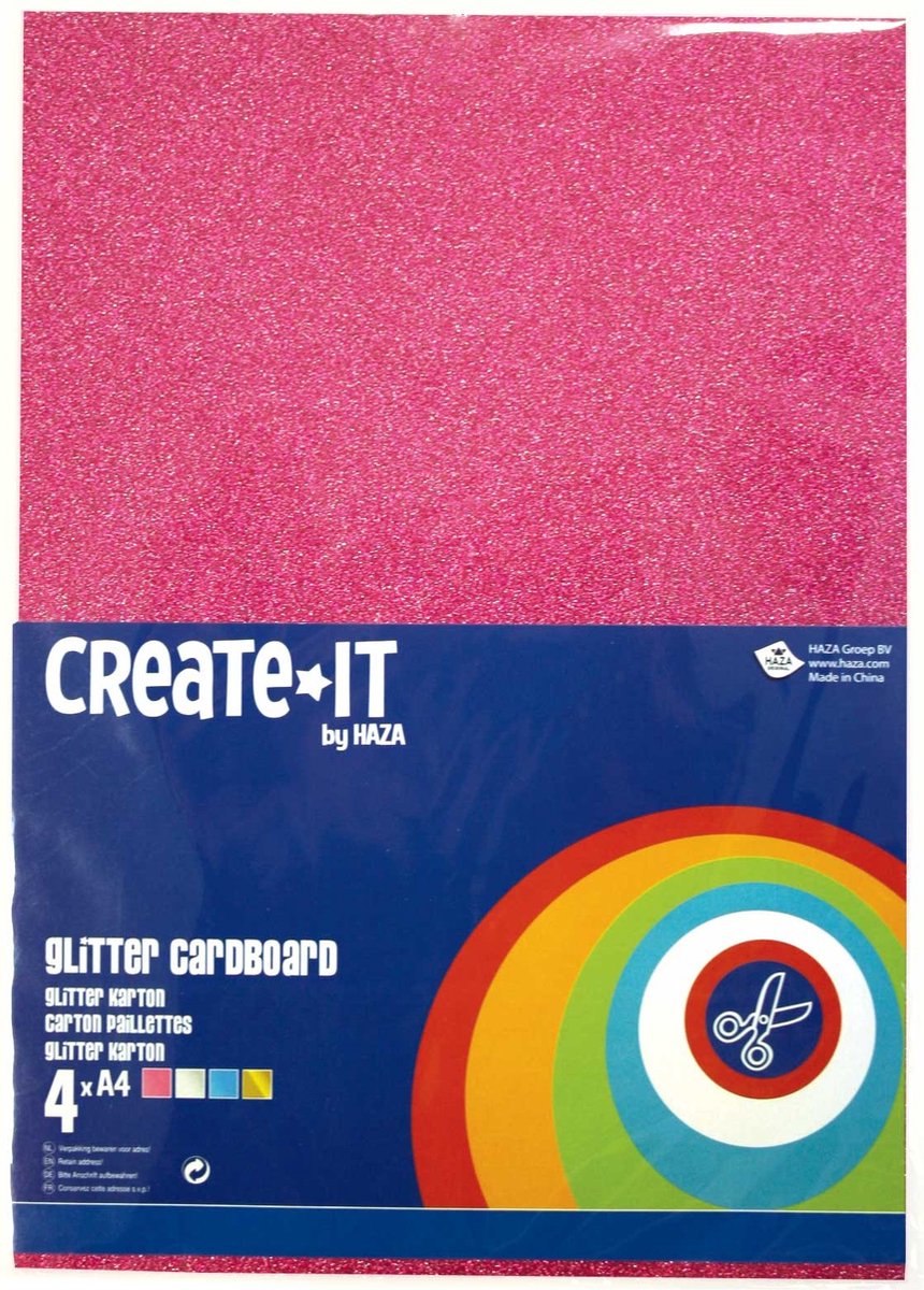 Haza Original Glitterkarton Create It 210 X 297 Mm 4 Vel