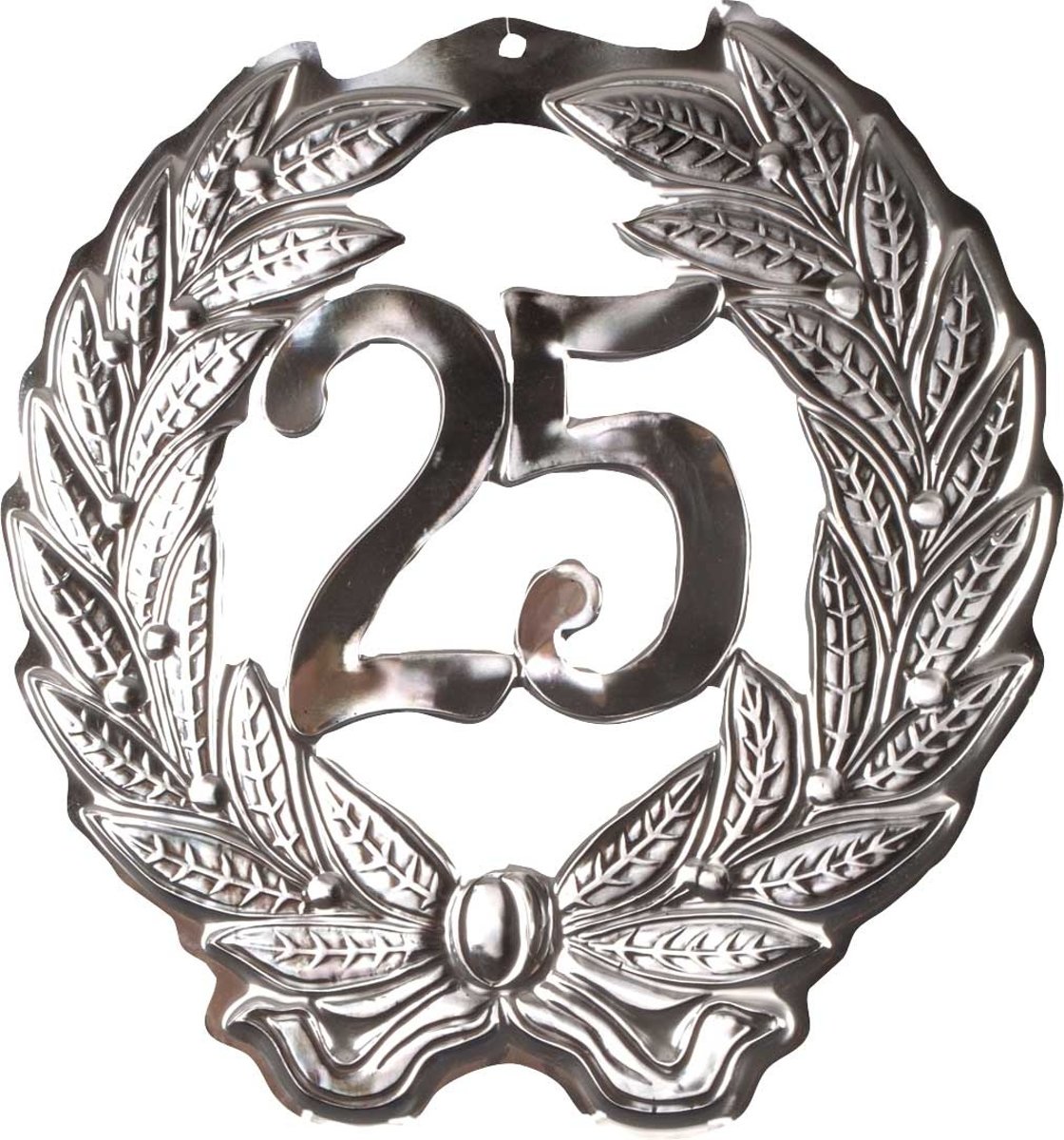 Haza Original Huldeschild Zilver 25 Jaar 40x40 Cm