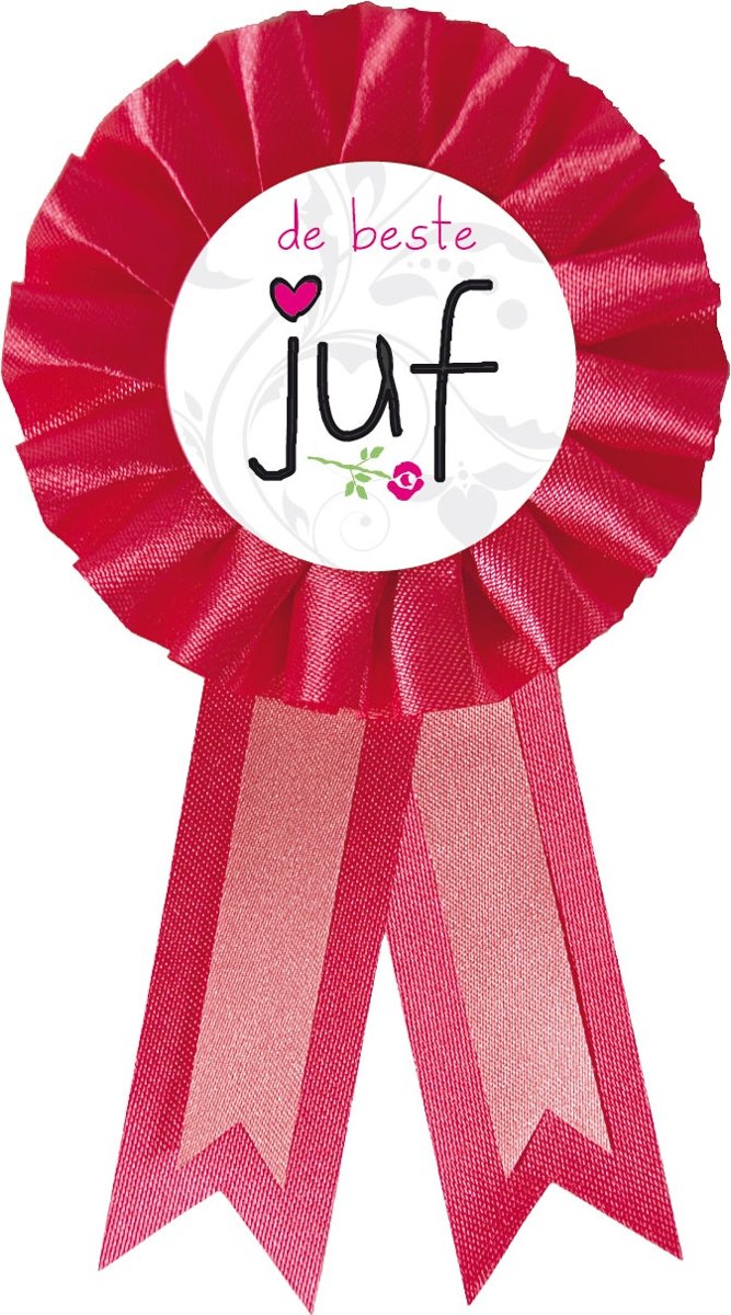 Haza Original Rozet de Beste Juf 8 X 14,5 Cm