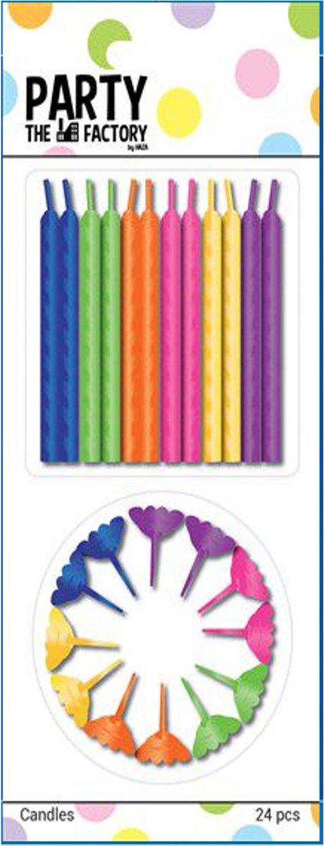 Haza Original Taartkaarsjes Met Houder 24 Stuks - Gratis Verzonden