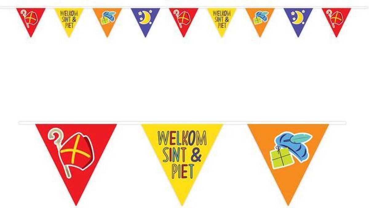 Haza Original Vlaggenlijn Welkom Sint En Piet 6 Meter Papier
