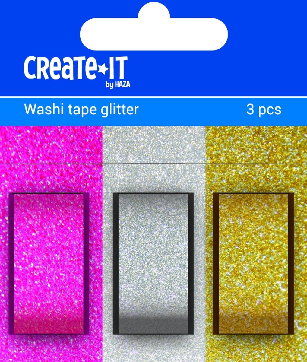 Haza Original Washi-tape Create It - Glitter 15 Mm 3 Rollen