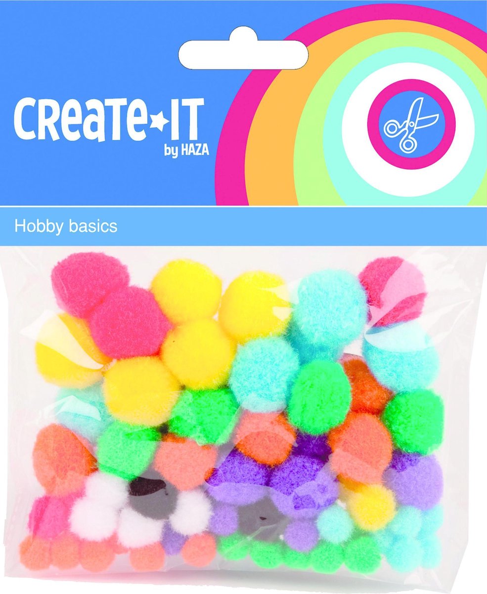 Knutselset Create It - Pompoms 78 Stuks