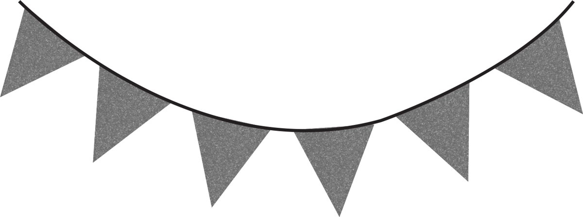 Glitterslinger antraciet/zwart 6 m