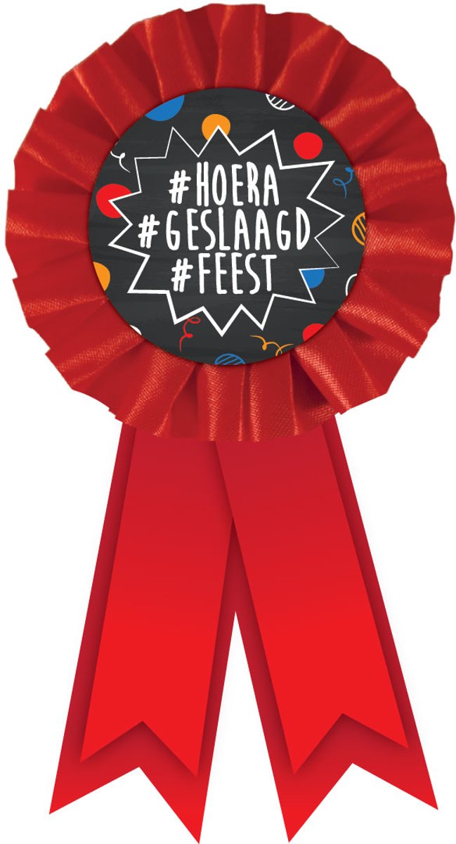 rozet - hoera geslaagd feest -