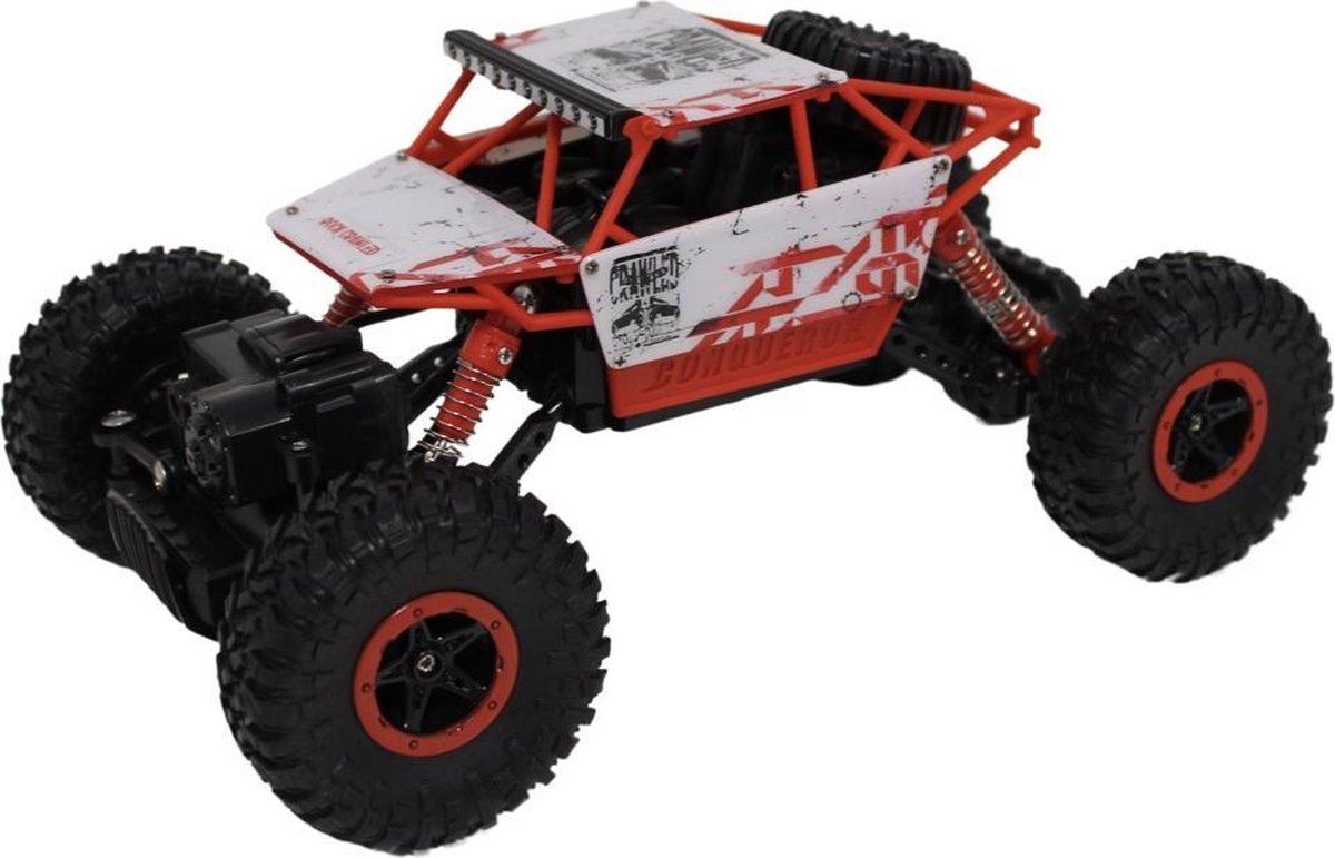 Rock Through - 1:18 - 4WD Rally Car - RC Auto - Draadloos - All Terrain-Rock Crawler-Road Monster Truck-Rally Wagen-Lengte 26 cm-Bestuurbare Auto Met Afstandbediening-Direct Leverbaar-Stoere Truck-Conqueror
