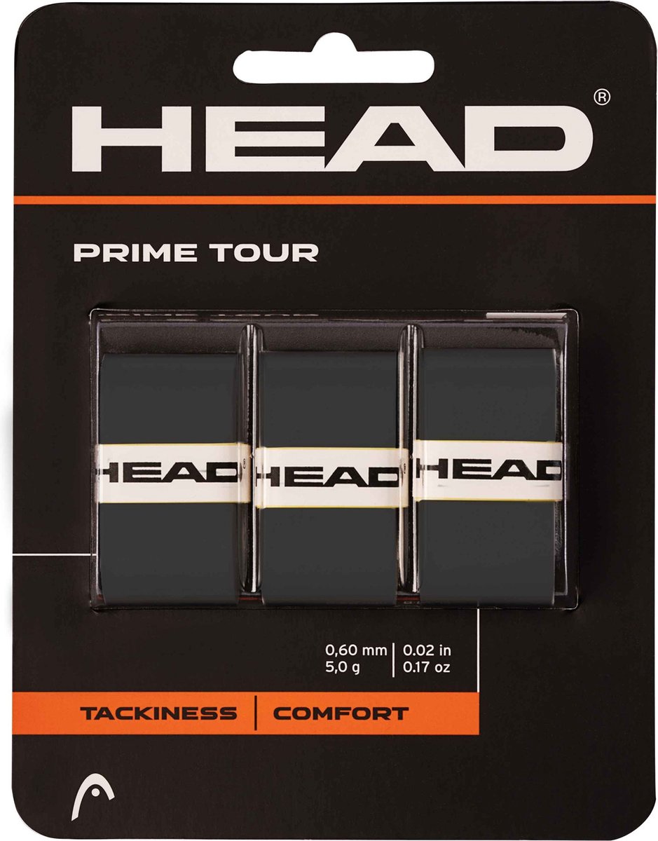 Overgrip Tenis Head Prime Tour 3Pack Black Multicolour