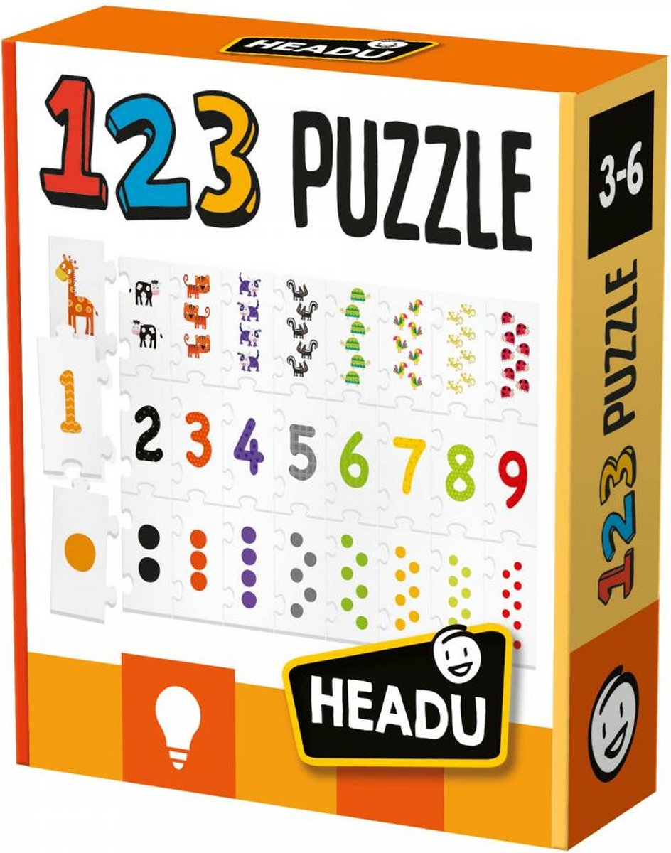 Headu 123 Puzzle, 3 jaar, Meerkleurig