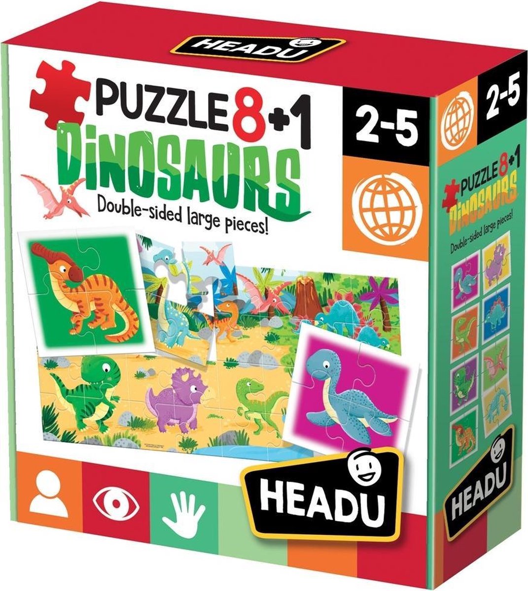Headu Puzzle 8+1 Dinosaurs