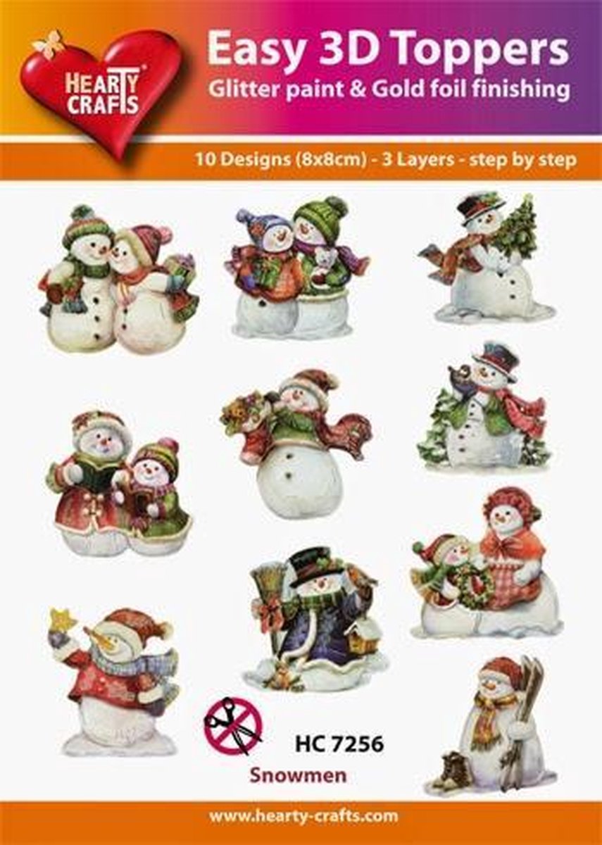 Hearty crafts easy 3D toppers snowmen