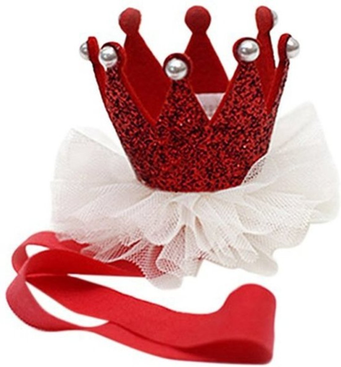 10 st - Haarband Baby - Princes Kroontje - Rood - kinderfeestje -   - dagaanbieding - aanbiedingen