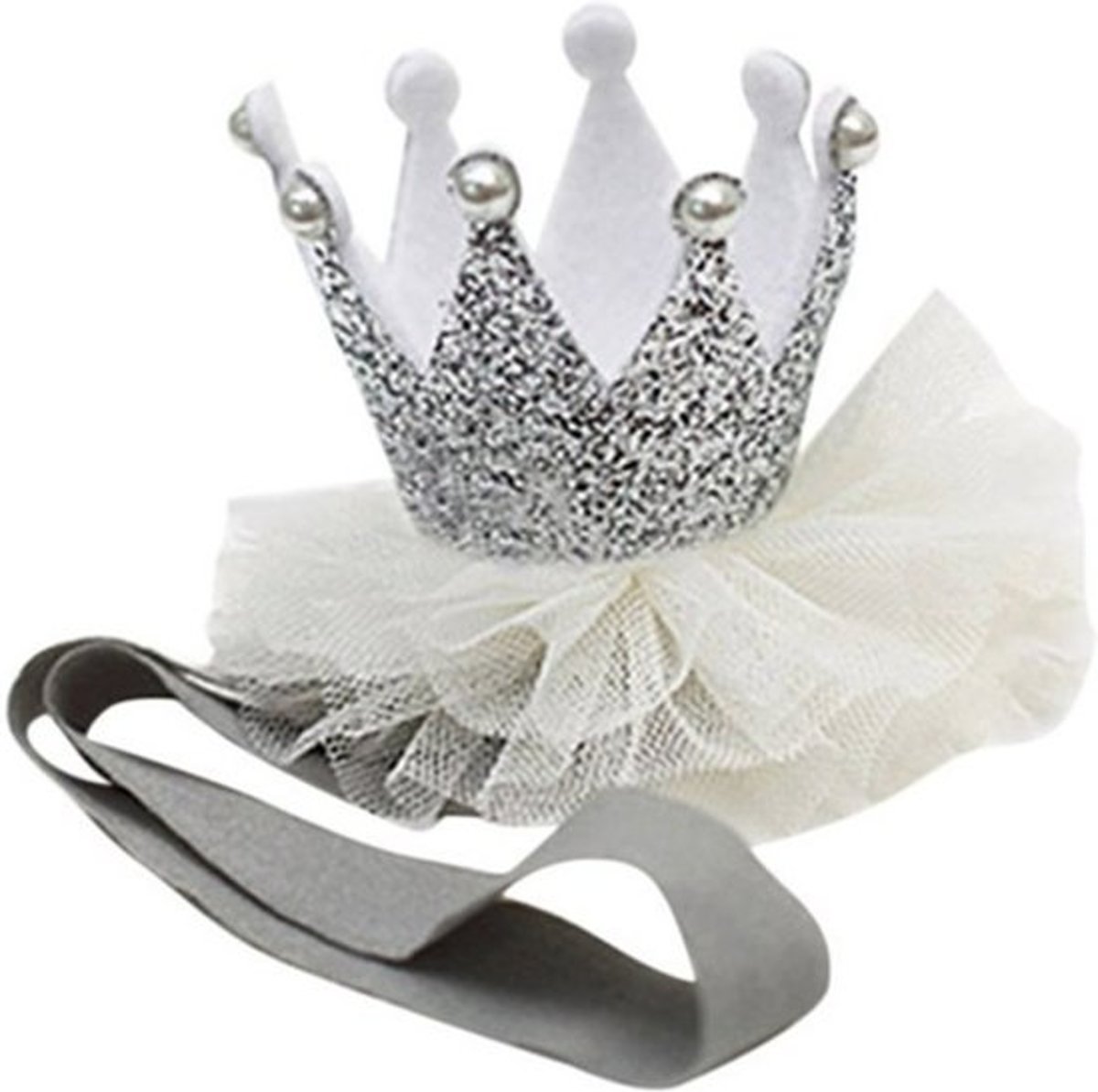 10 st - Haarband Baby - Princes Kroontje - Zilver - kinderfeestje -   - dagaanbieding - aanbiedingen
