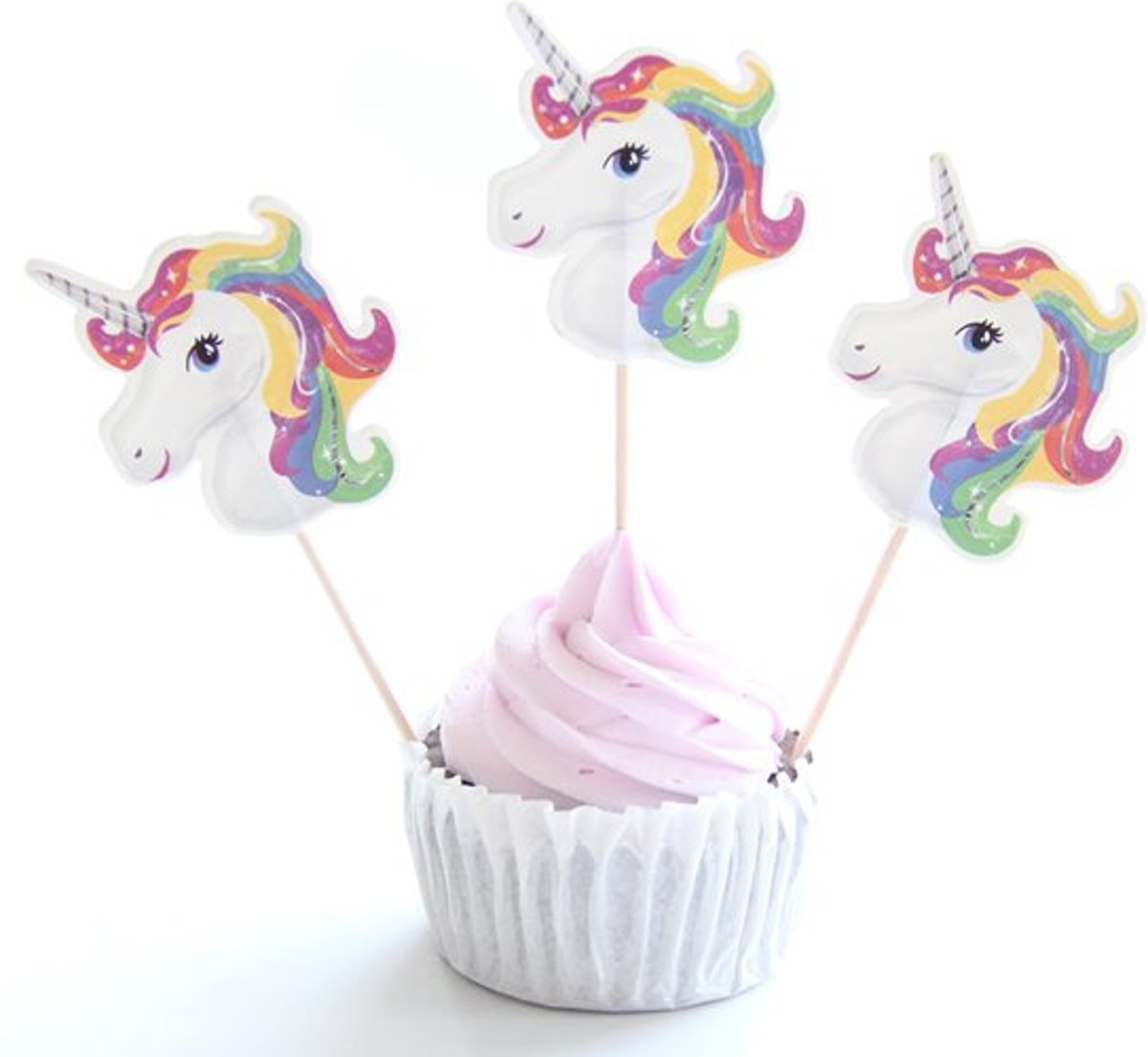 24x Leuke cocktailprikkers, taartprikkers, cupcakes eenhoorn - Unicorn - Heble