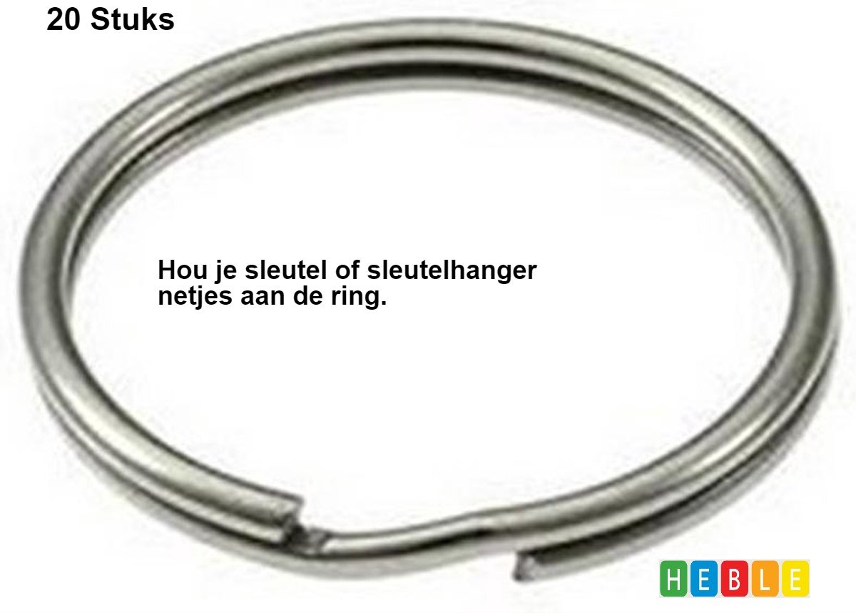*** 20 MM Sleutelringen x 50 Stuks - Sleutelhouders, Splitringen, Ringen - van Heble® ***