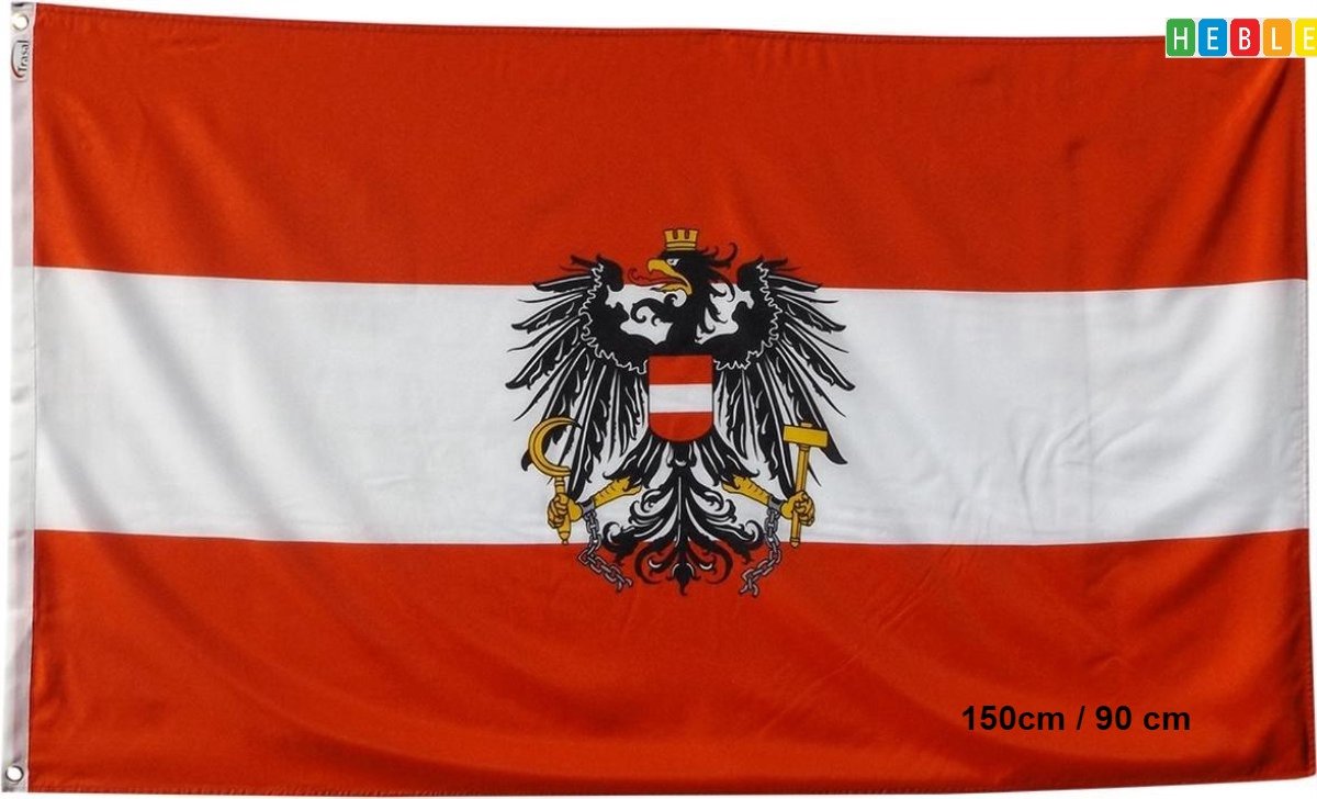 *** Grote Oosterijkse Vlag 90x150cm - Vlag Oostenrijk - van Heble® ***