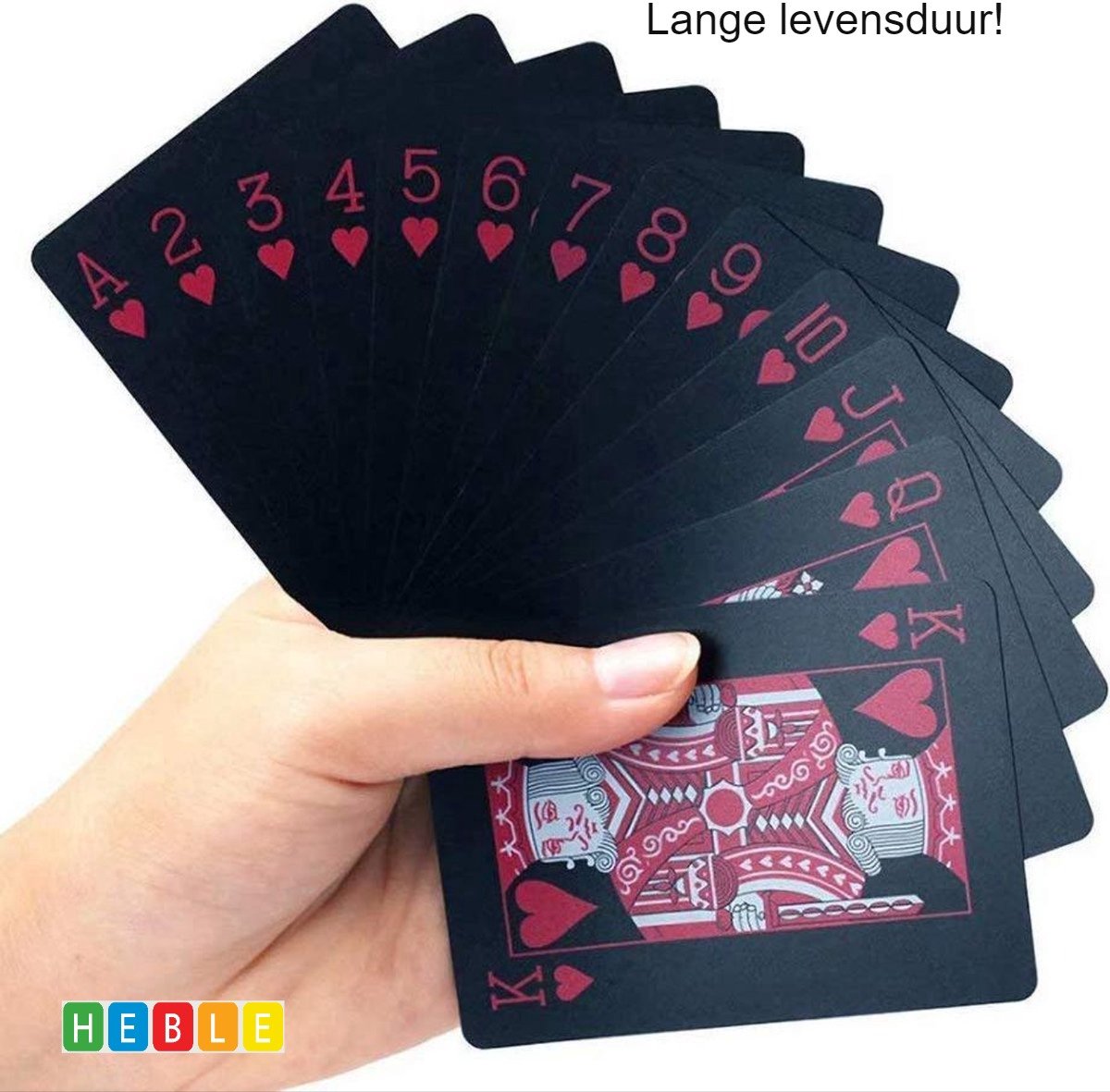 *** Luxe speelkaarten - Poker Kaarten Waterdicht - Zwart en Rood - van Heble® **8