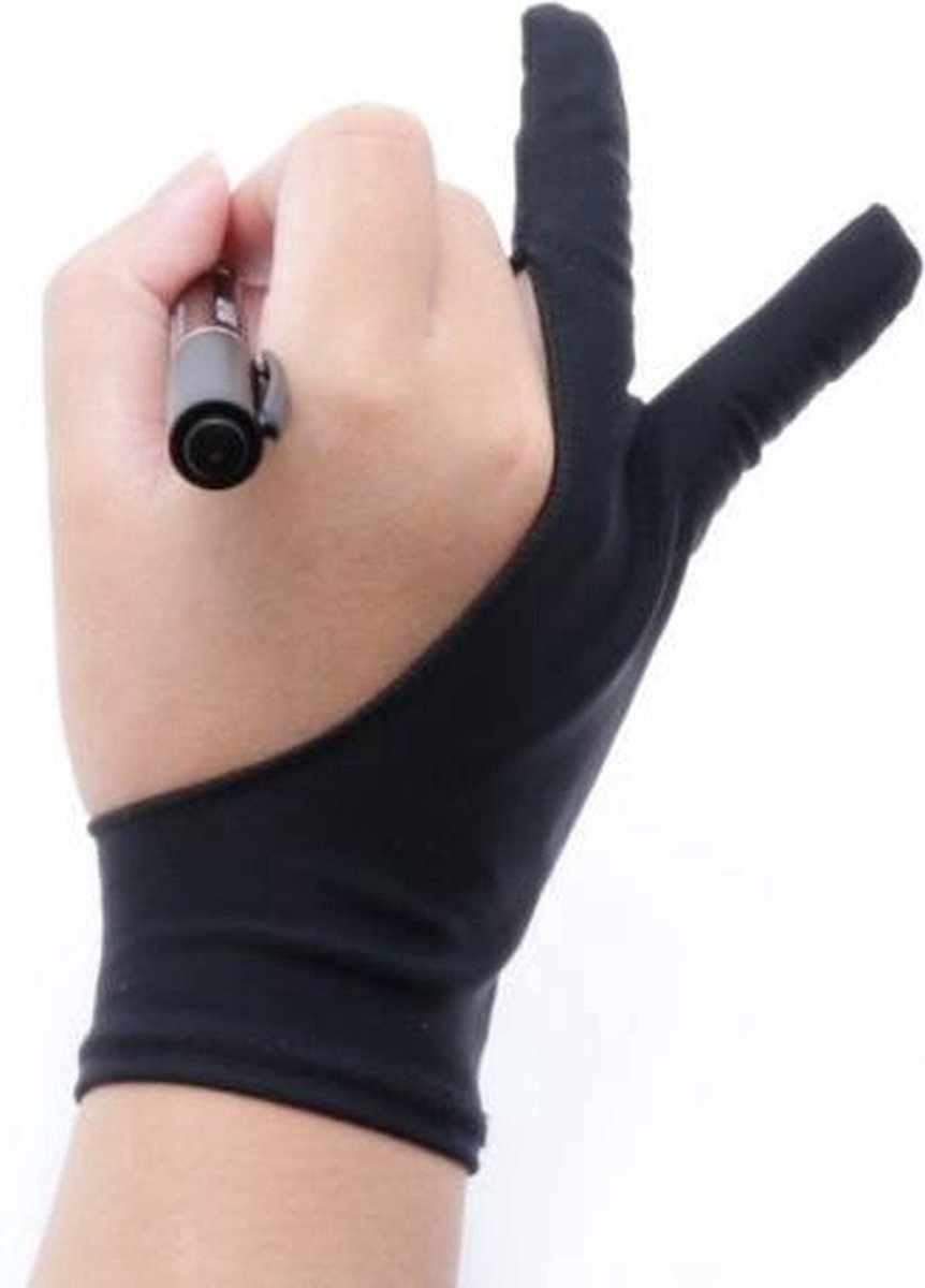 ***Tekenhandschoen - Handschoen - Drawing glove - Tablet handschoen - Geschikt voor iPad - Tablet - Zwarte glove Computer - van Heble® ***