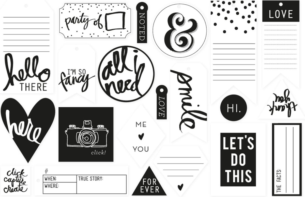 Heidi Swapp Minc tags - hello there - 2stuks