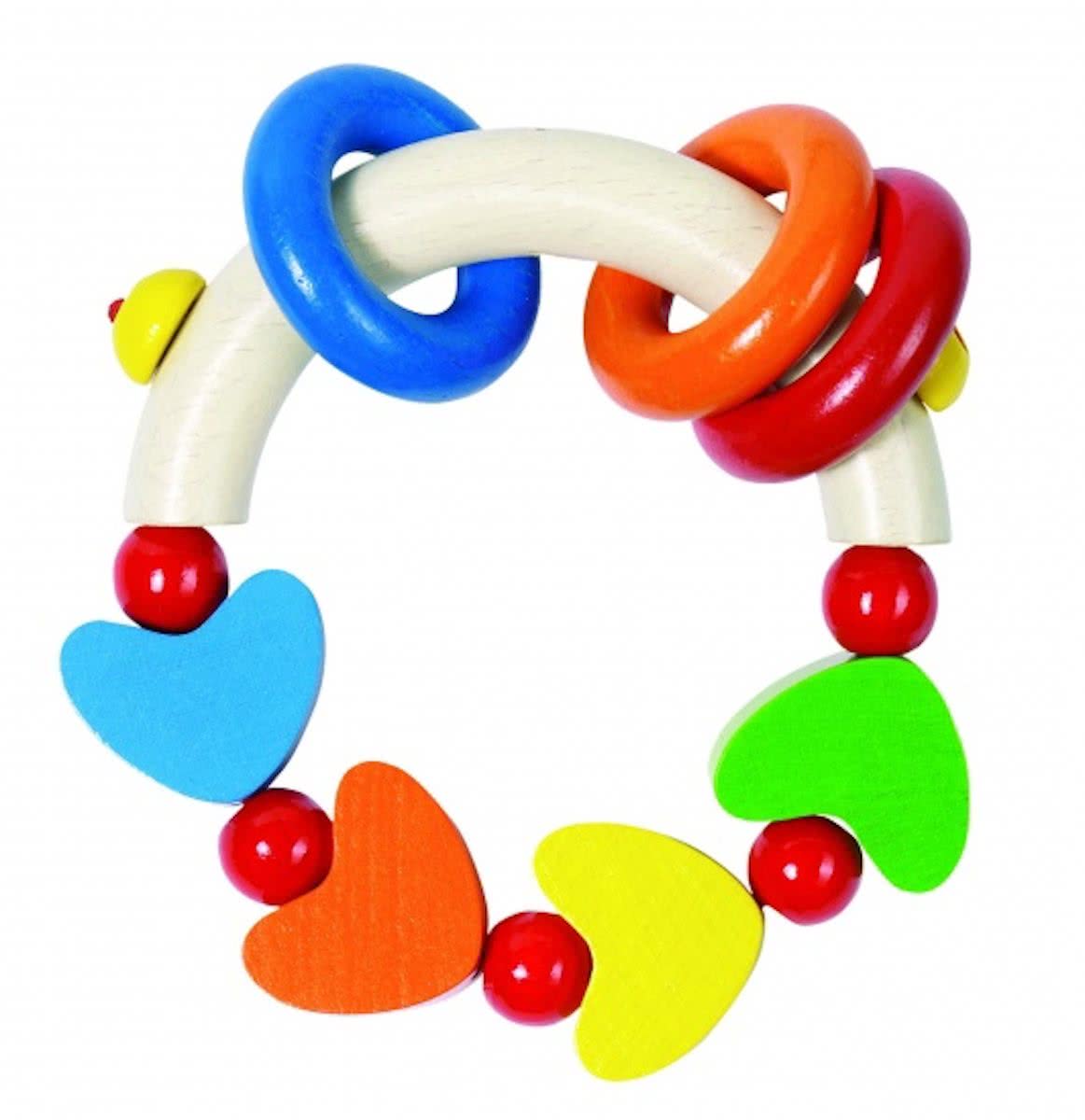   Bijtring Rond Regenboog Hartjes 10 Cm