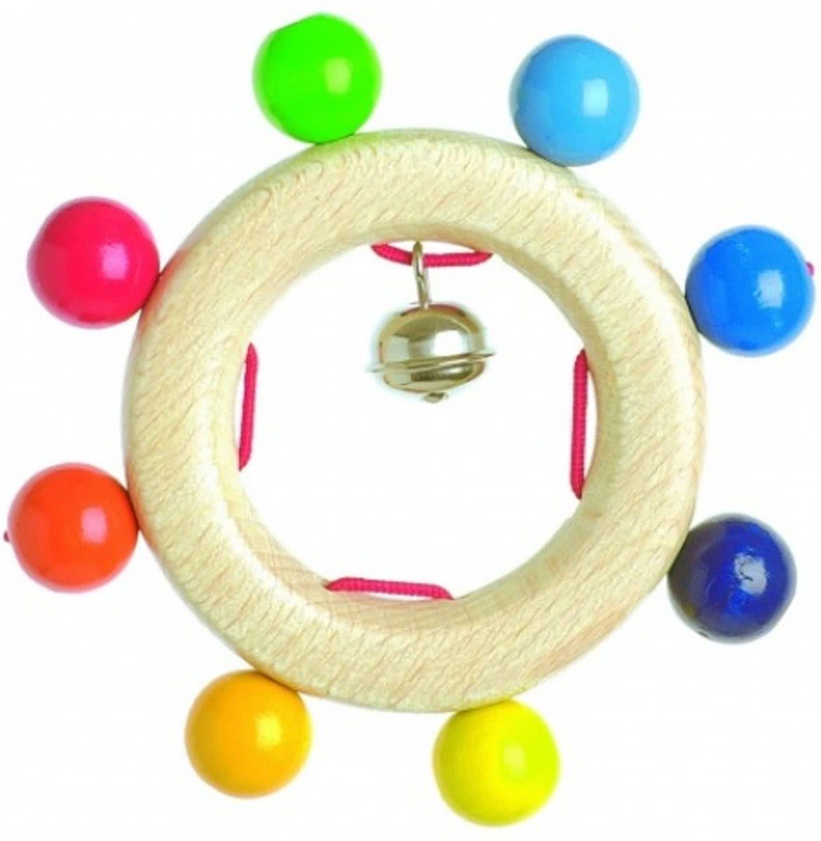   Bijtring rond regenboogparels 11,5 cm