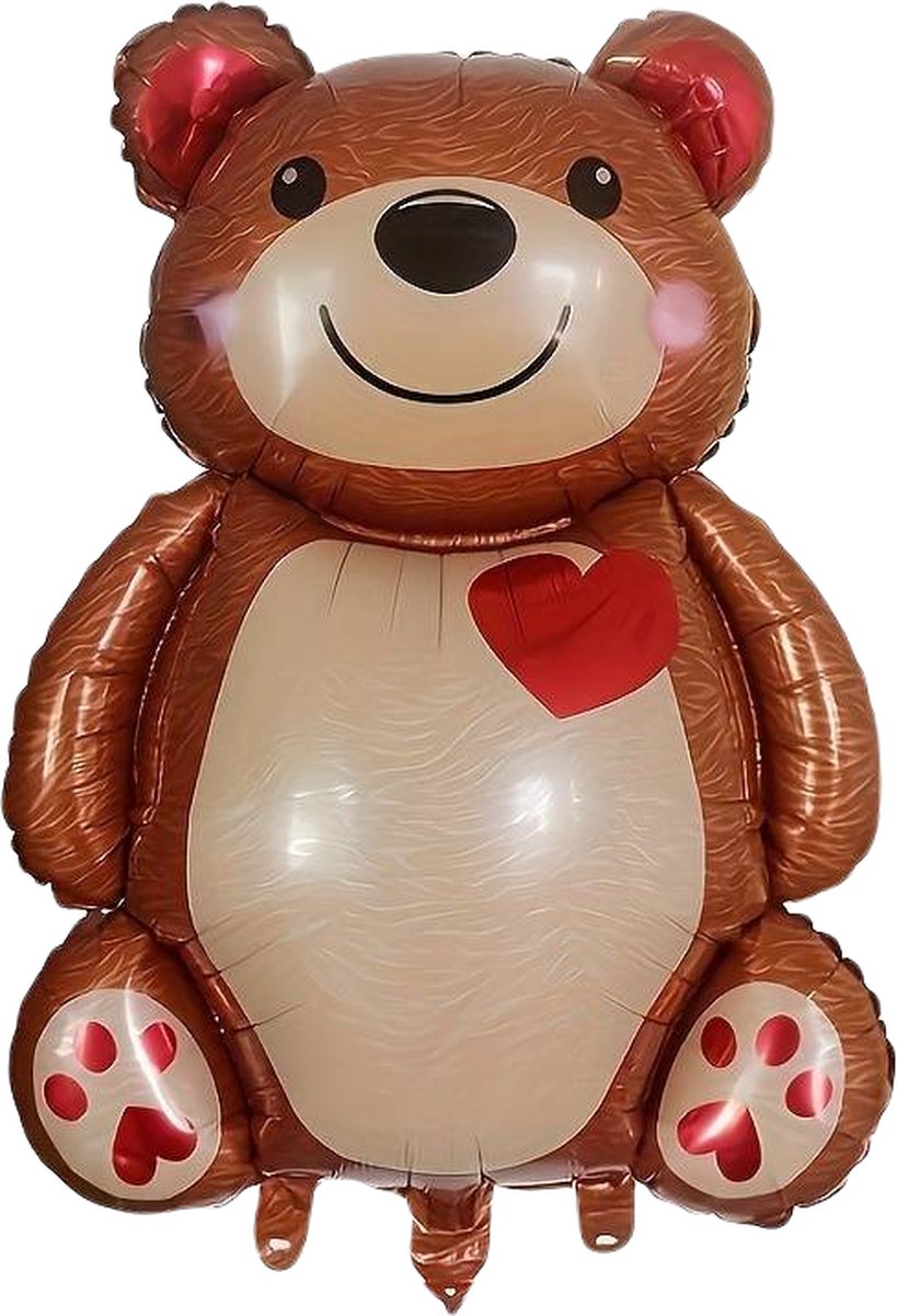 Ballon Grote Beer - Folieballon - Kinderballon - Valentijn - Liefde - Hart - 65x91 cm
